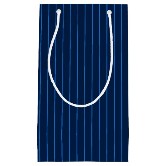 Personalisierte blaue Nadelstreifen Kleine Geschenktüte (Vorderseite)