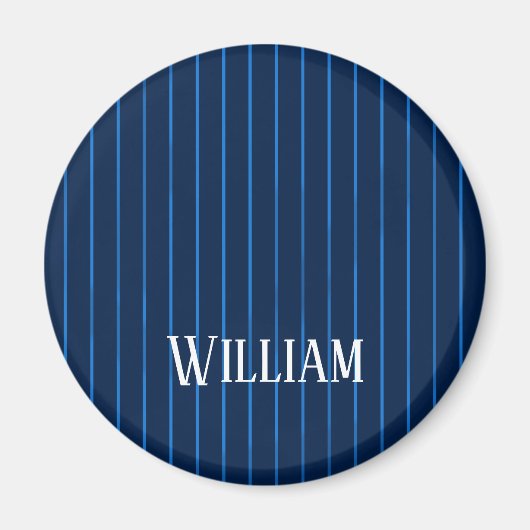 Personalisierte blaue Nadelstreifen Magnet (Vorne)