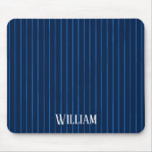 Personalisierte blaue Nadelstreifen Mousepad (Vorne)