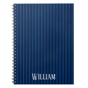 Personalisierte blaue Nadelstreifen Notizblock