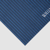 Personalisierte blaue Nadelstreifen Seidenpapier (Ausschnitt)