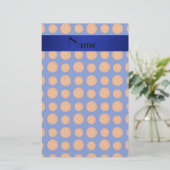 Personalisierte blaue Namensbasketbälle Briefpapier (Stehend Vorderseite)