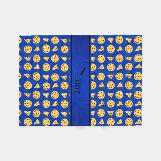 Personalisierte blaue Namenspizzas Fleecedecke (Vorderseite (Horizontal))