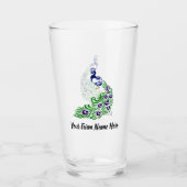 Personalisierte Blaue Pfauenfarm Glas (Vorderseite)