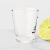 Personalisierte Blaue Pfauenfarm Schnapsglas (Links)