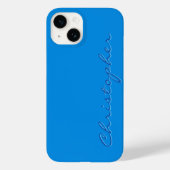 Personalisierte blaue Radialtextur 15 Case-Mate iPhone Hülle (Rückseite)