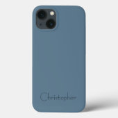 Personalisierte blaue Radialtextur Case-Mate iPhone Hülle (Rückseite)