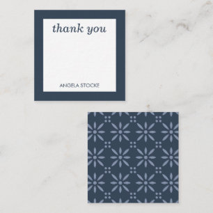 Personalisierte Blaue Retro-Blume Mitteilungskarte