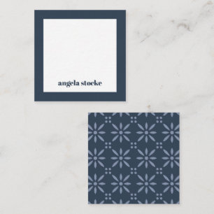 Personalisierte Blaue Retro-Blume Mitteilungskarte