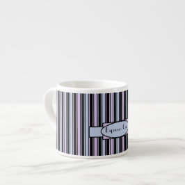 Personalisierte blaue rosa Streifenespresso-Tasse Espressotasse