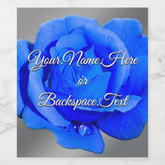 Personalisierte blaue Rose Flaschenetiketten Weinetikett (Einzelnes Label)