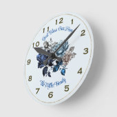 Personalisierte blaue Rose Mauer Uhr Gott segne un (Winkel)
