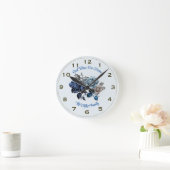 Personalisierte blaue Rose Mauer Uhr Gott segne un (Zuhause)