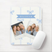Personalisierte Blaue Schleife Coquette Name Ästhe Mousepad (Mit Mouse)