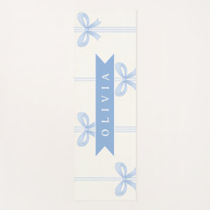 Personalisierte Blaue Schleife Coquette Name Ästhe Yogamatte