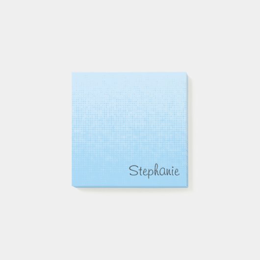 Personalisierte blaue Schrift Post-it Haftnotizen Klebezettel (Vorderseite)
