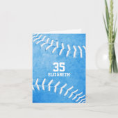 personalisierte, blaue Softball-Sportarten Karte (Vorderseite)