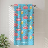 Personalisierte blaue Sommer-Vibes Badehandtuch
