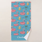 Personalisierte blaue Sommer-Vibes Badehandtuch (Badehandtuch)