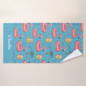 Personalisierte blaue Sommer-Vibes Badehandtuch (Badehandtuch)
