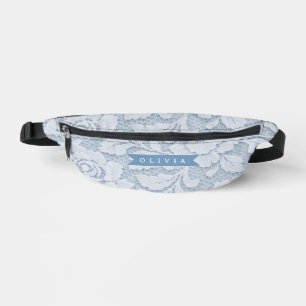 Personalisierte Blaue Spitze Floral Elegant Romant Bauchtasche