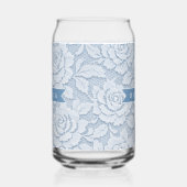 Personalisierte Blaue Spitze Floral Elegant Romant Dosenglas (Rechts)