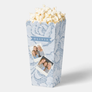 Personalisierte Blaue Spitze Floral Elegant Romant Geschenkschachtel