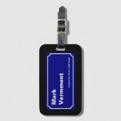 personalisierte blaue Straße Gepäckanhänger (Vorderseite Vertikal)