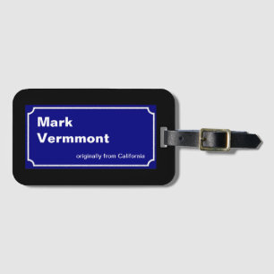 personalisierte blaue Straße Gepäckanhänger