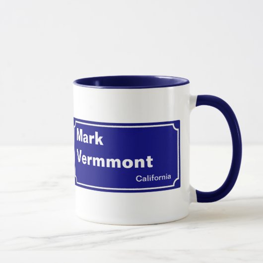 personalisierte blaue Straße Tasse (Rechts)