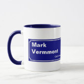 personalisierte blaue Straße Tasse (Links)
