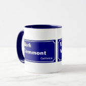 personalisierte blaue Straße Tasse (Vorderseite Links)