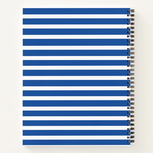 Personalisierte blaue Streifen Notizblock (Rückseite)