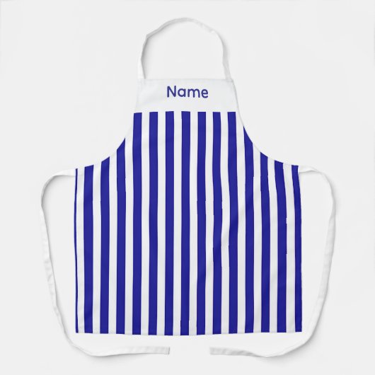 Personalisierte blaue Streifen Schürze (Vorderseite)
