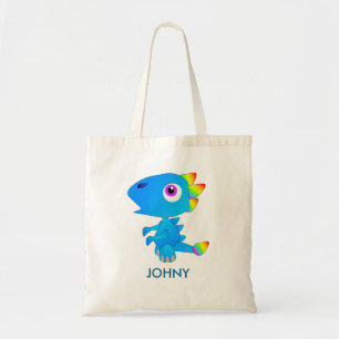 Personalisierte blaue süße Drache-Tasche Tragetasche