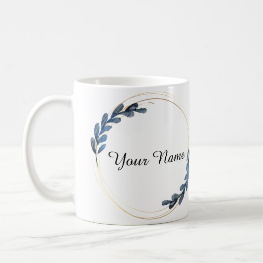 Personalisierte blaue Touch der Blüte. Kaffeetasse (Links)