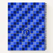 Personalisierte blaue und gelbe Karos Notizblock (Rückseite)