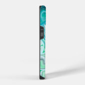 Personalisierte blaue und grüne Waves iPhone Hülle (Rechte Seite)