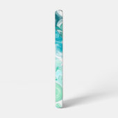 Personalisierte blaue und grüne Waves Samsung Galaxy Hülle (Linke Seite)