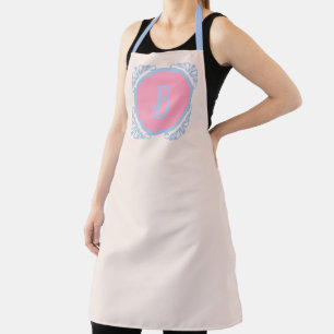 Personalisierte blaue und rosa All-Over-Print-Schü Schürze