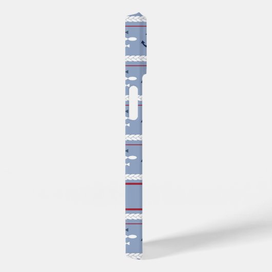 Personalisierte blaue und weiße Anker Case-Mate iPhone Hülle (Rückseite / Rechts)