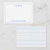 Personalisierte blaue und weiße Muscheln Mitteilungskarte (Vorne/Hinten)