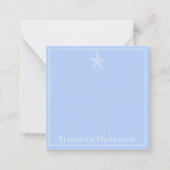 Personalisierte blaue und weiße Seesterne Mitteilungskarte (Vorderseite)
