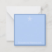 Personalisierte blaue und weiße Seesterne Mitteilungskarte (Vorderseite)