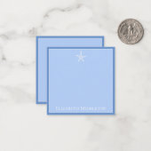Personalisierte blaue und weiße Seesterne Mitteilungskarte (Vorderseite/Rückseite Beispiel)