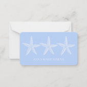 Personalisierte blaue und weiße Seesterne Mitteilungskarte (Vorderseite)