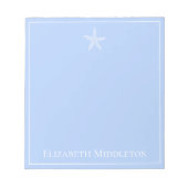 Personalisierte blaue und weiße Seesterne Notizblock (Vorderseite)