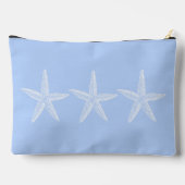 Personalisierte blaue und weiße Seesterne Zubehörtasche (Rückseite)