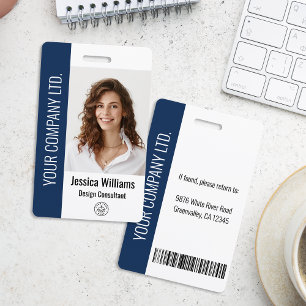 Personalisierte blaue Unternehmensmitarbeiter-ID Ausweis