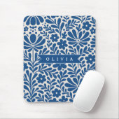 Personalisierte Blaue Volkstümliche Blumenmuster N Mousepad (Mit Mouse)